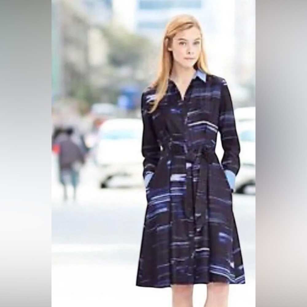 Banana Republic-BRUSHSTROKE PRINT SHIRTDRESS